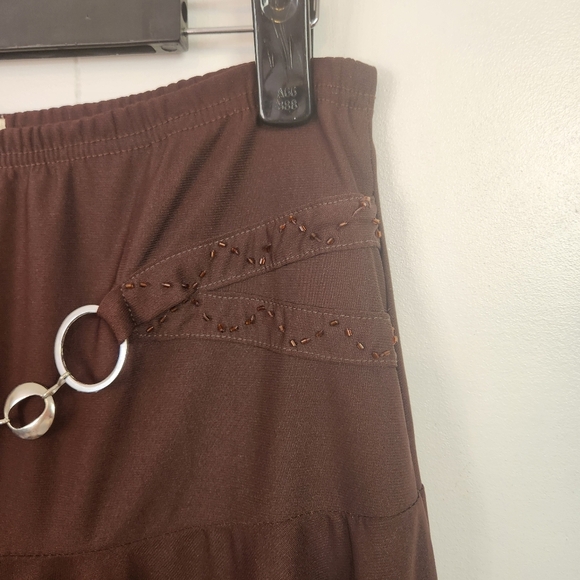 Y2K Vintage Brown Hankerchief Skirt Whimsygoth 90s Fairycore Goth Size Medium - Picture 5 of 9